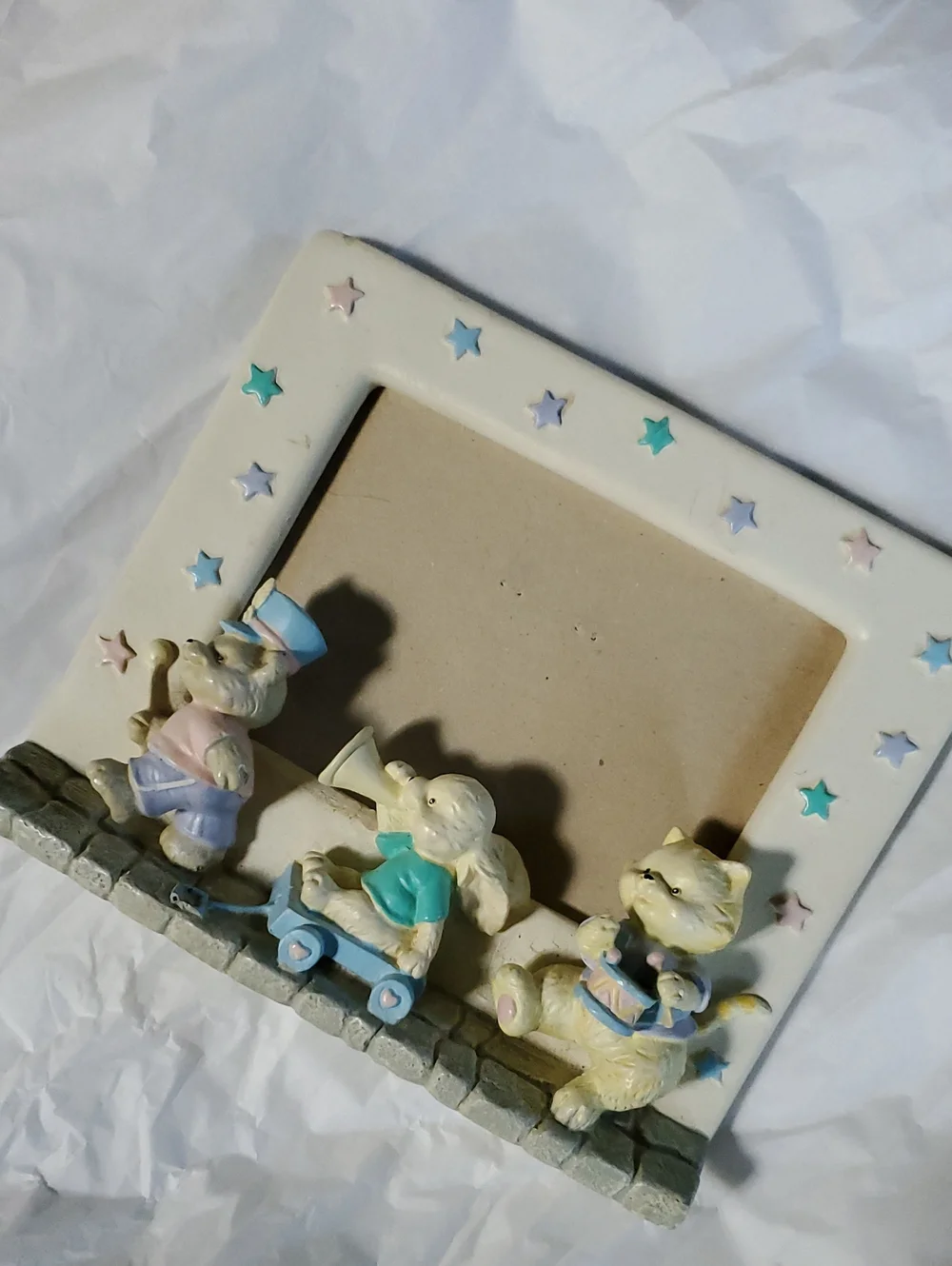 Russ Berrie 90s Children's Baby Nursury Animal Parade Standing Photo Frame